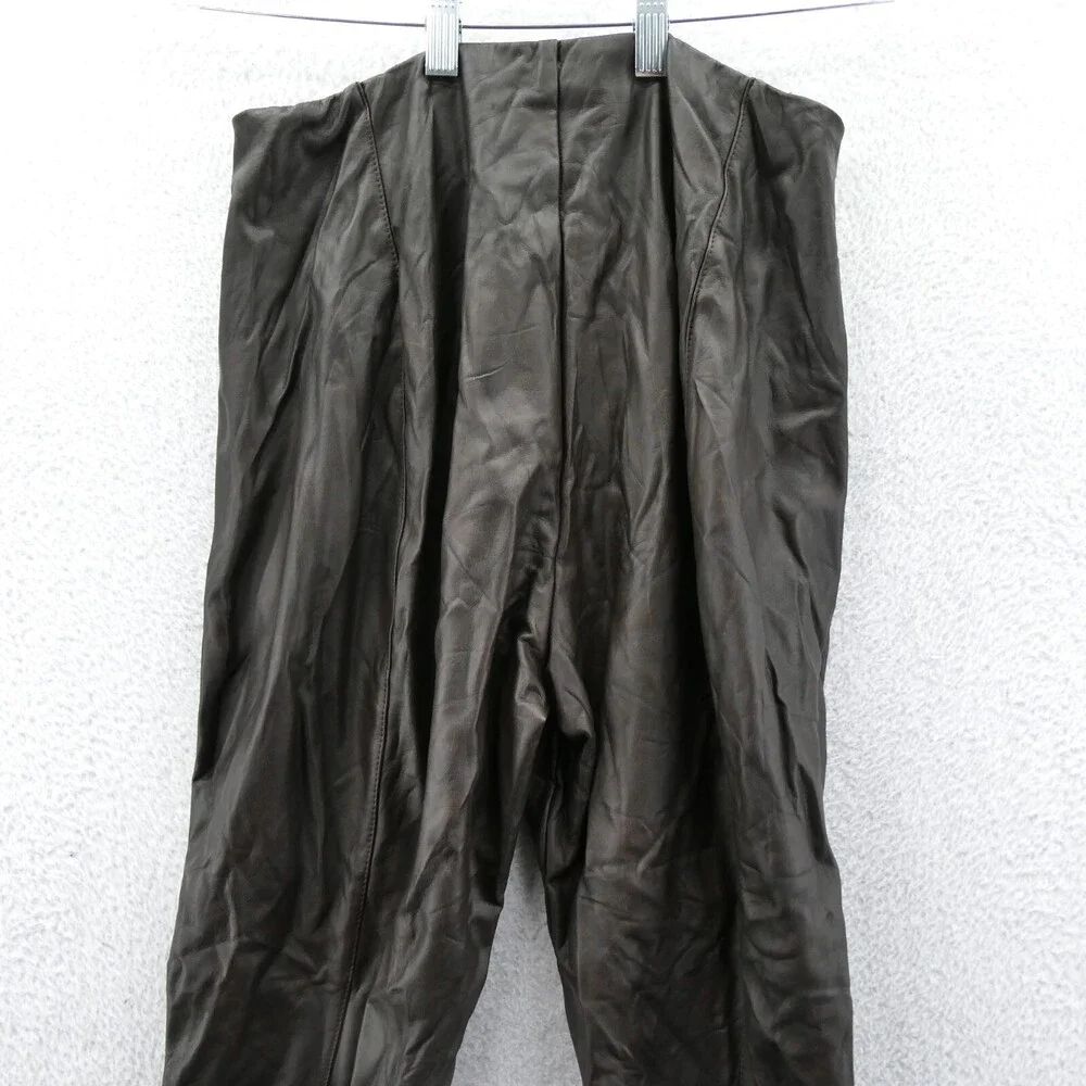 Lysse Faux Leather Pants Large Womens 30x32 Black Pull On Dress Pants‎ 30 x 32